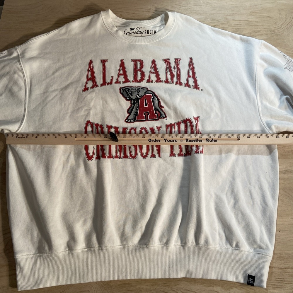 Alabama Crimson Tide Bama Roll Tide Game Day Social Comfort Crew Sweatshirt XL - Picture 6 of 7